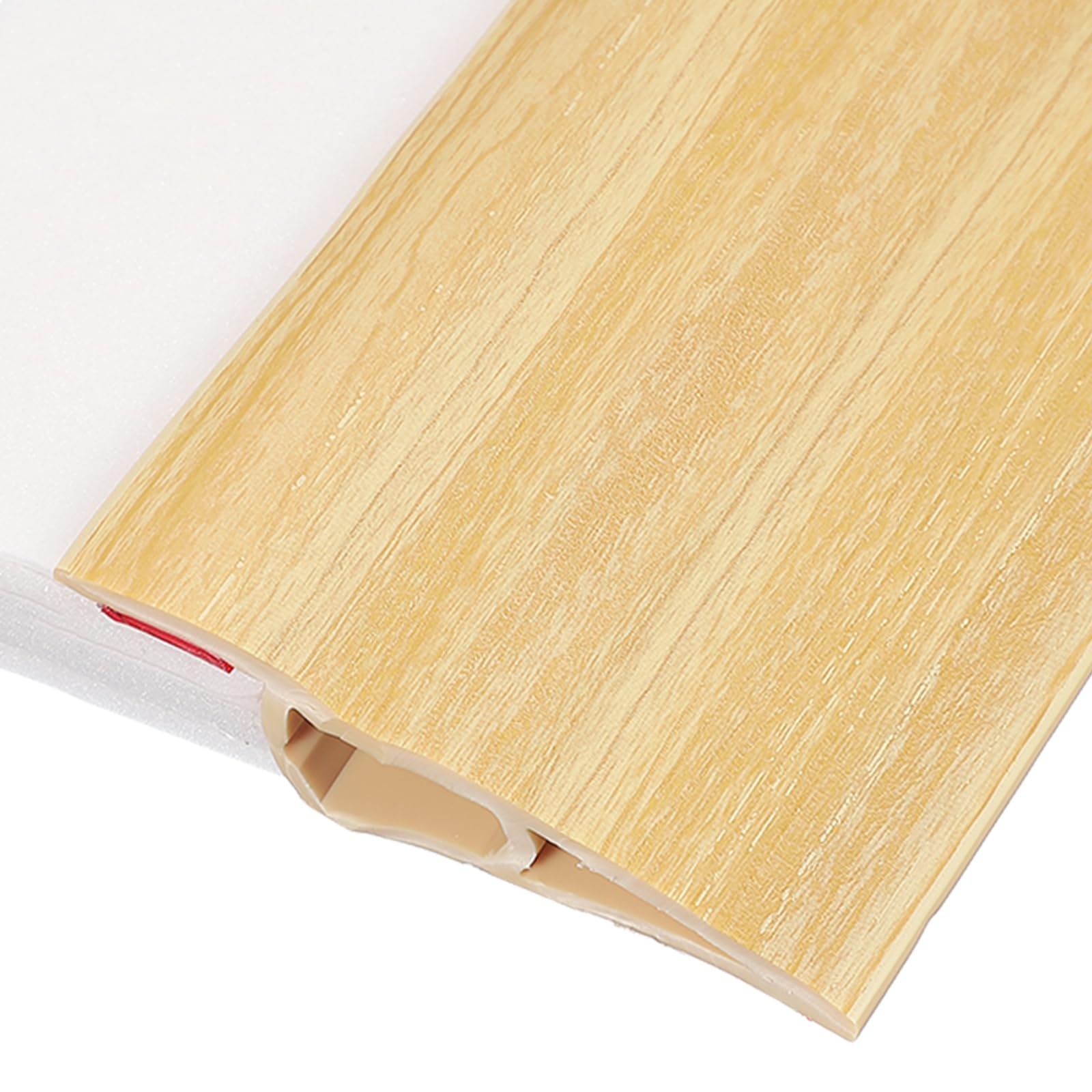 sourcing map Floor Transition Strip 3.3ft Self-Adhesive Flooring Edge Trim Strip for Uneven Floors Gaps from 1/2" to 9/16", Pale Brown