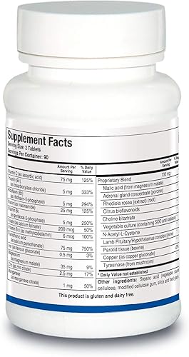 Miniatura 9 de Biotics Research Suplemento de apoyo suprarrenal ADB5-Plus 90 Tabletas..