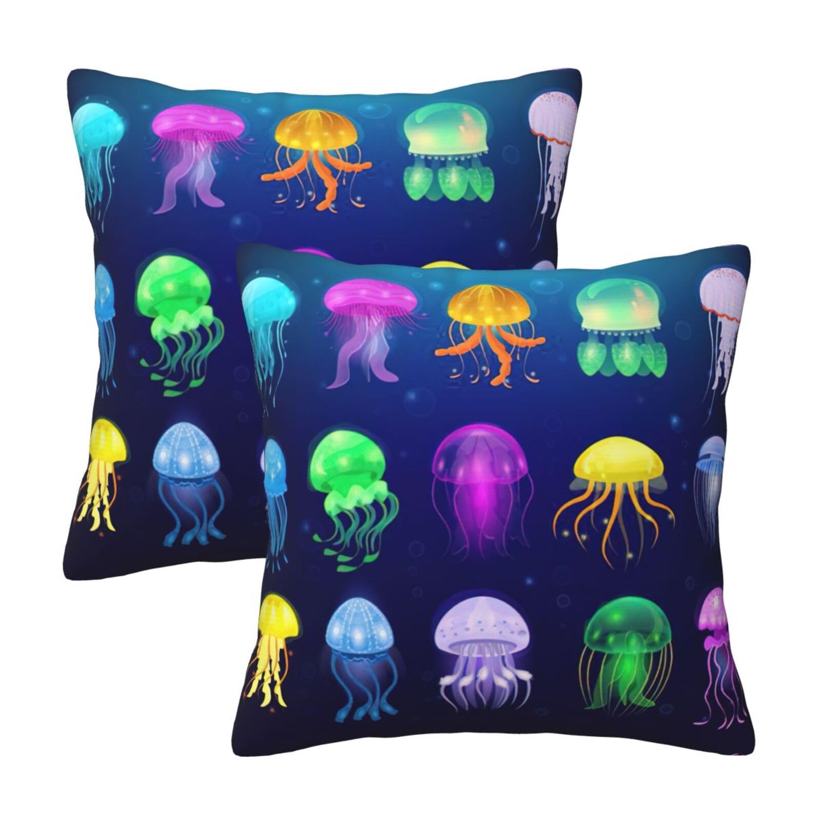 RRhgipp Jellyfish Ocean Throw Pillow Cases Decorative Cushion Covers Couch Bed Sofa Decoration Xmas Gifts Bed