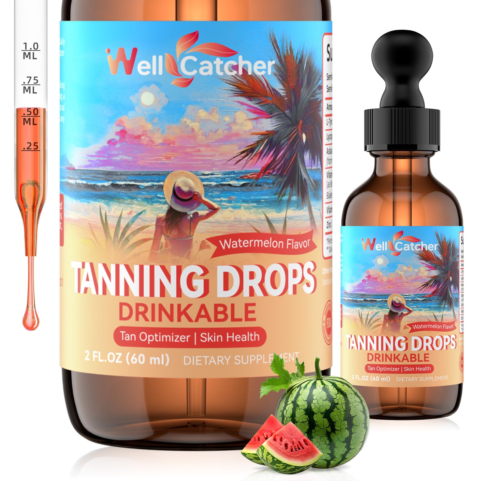 Tanning Drop to Drink for Women: Drinkable Tanning Liquid Daily Bronze with Astaxanthin Beta-Carotene L-Tyrosine Lycopene,...
