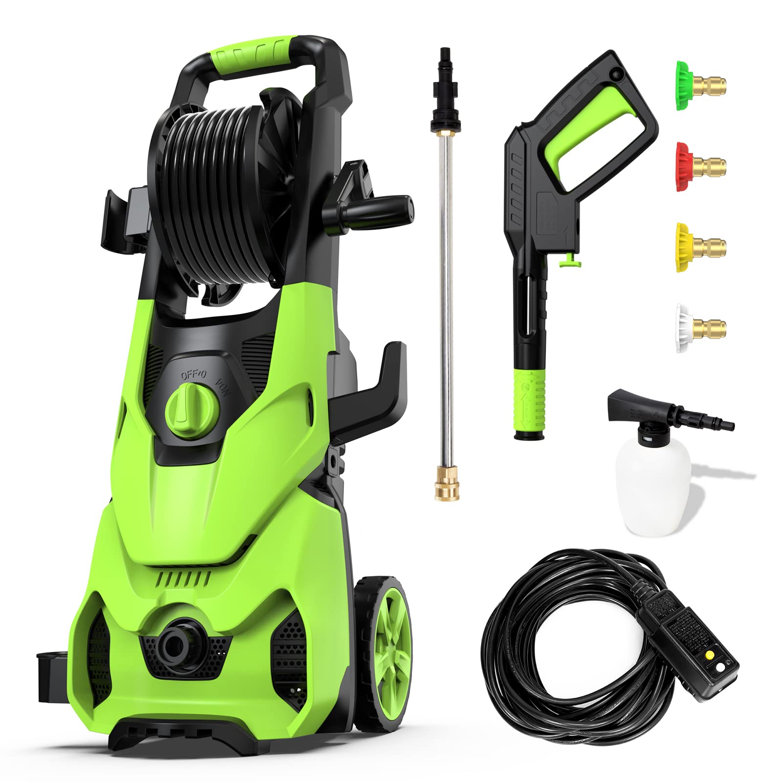 Buy PAXCESS V3.2 Electric Pressure Washer, 3500PSI MAX 1.85 GPM Power Washer with Hose Reel, 4