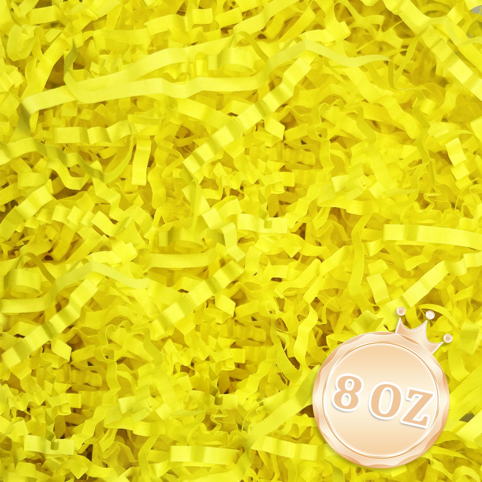 1/2LB Fluorescent Yellow Crinkle Cut Paper Shred Filler Great for Gift Wrapping, Basket Fillers, Birthday, Gift Wrapping, Anniversary, Halloween