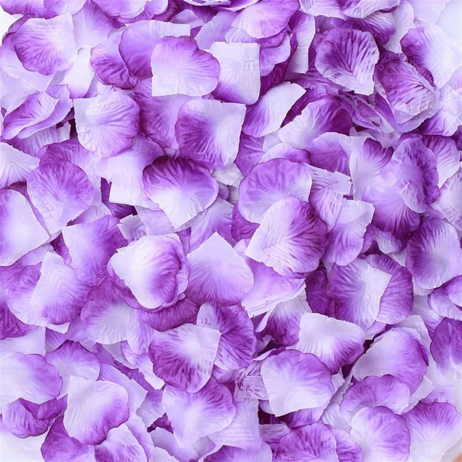 Künstliche Blumenblüten, 2000 Teile/los Künstliche Seide Pfirsich Rose Blätter Hochzeit Champagn Confetti Tisch Streu Home Party Flora Blütenblatt Braut(White Purple)