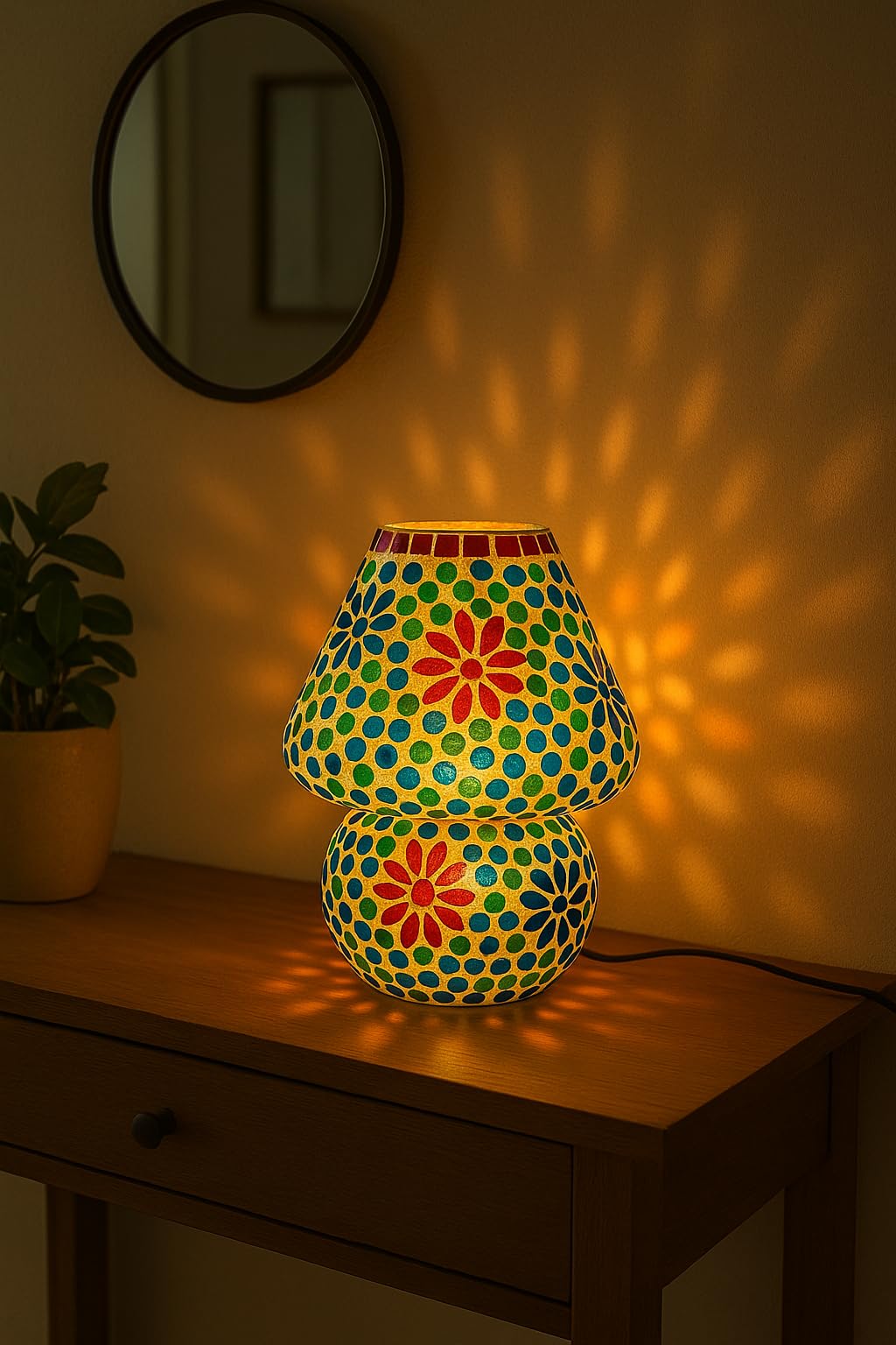 Vidal Regalos Lampara de Sobremesa Mosaico Cristal 22 cm
