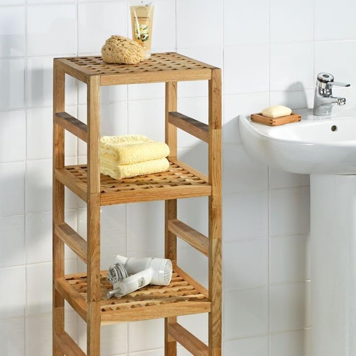 Avilia Estantería multifunción para cocina, baño y salón, de madera, 36 x 35,8 x 107 cm