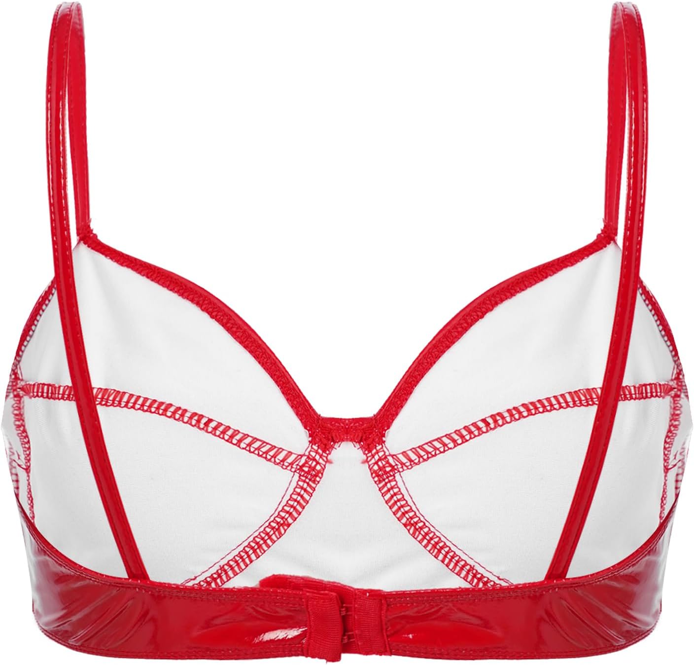 Women's Vinyl Shelf Bra Wire-Free No Pad Bra Top for Belly Raves Dancing Club wear