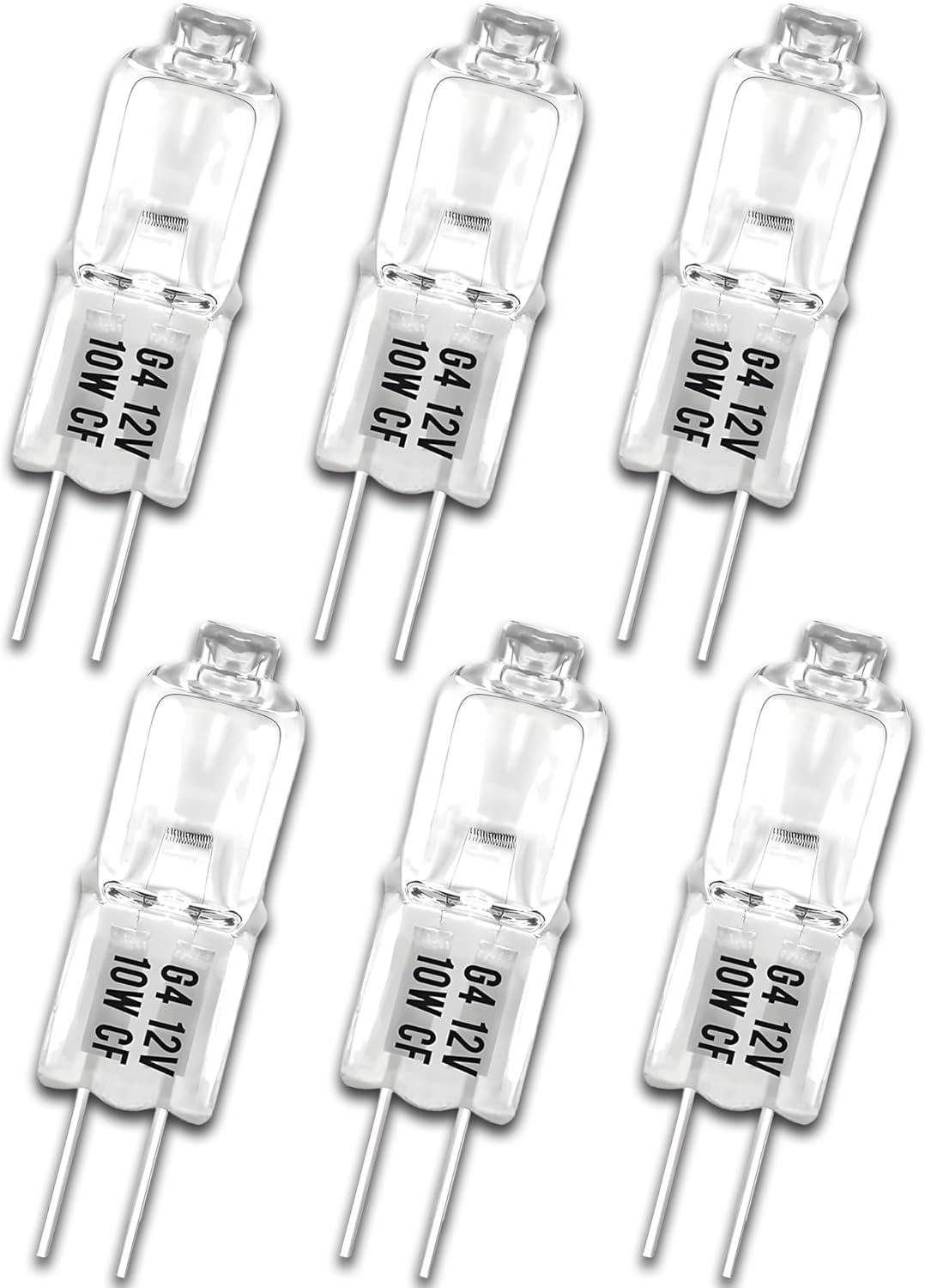 6-Pack G4 Halogen Oven Light Bulb 10W 12V, High Temperature Replacement for Dacor 86364, 86573, 8-6573, DE81-05142A