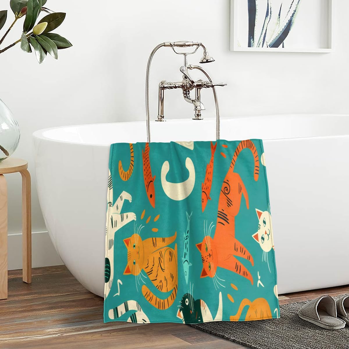 Cats Kids Beach Towel for Girls Boys Quick Dry Sand Free Bath Towels Oversized Lightweight Travel Towel for Swim Yoga Gym Pool, 30 x 60 Inch