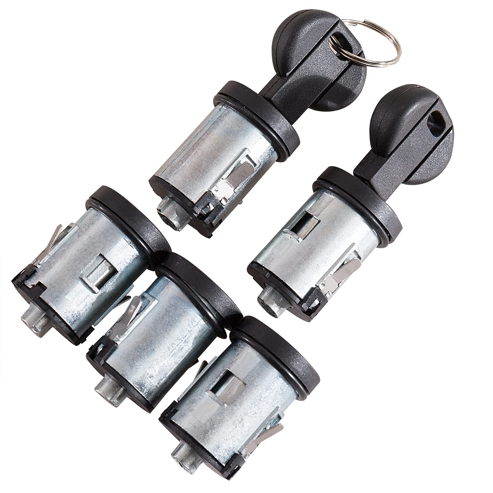 Twowinds - Bombín Cerrradura 4162.C9 Compatible con Peugeot Expert 806, Fiat Scudo Ulysse Zeta (1994-2006) Citroën Synergie - Puerta Delantera, Trasera, Izquierda, Derecha - Llave (set de 5)