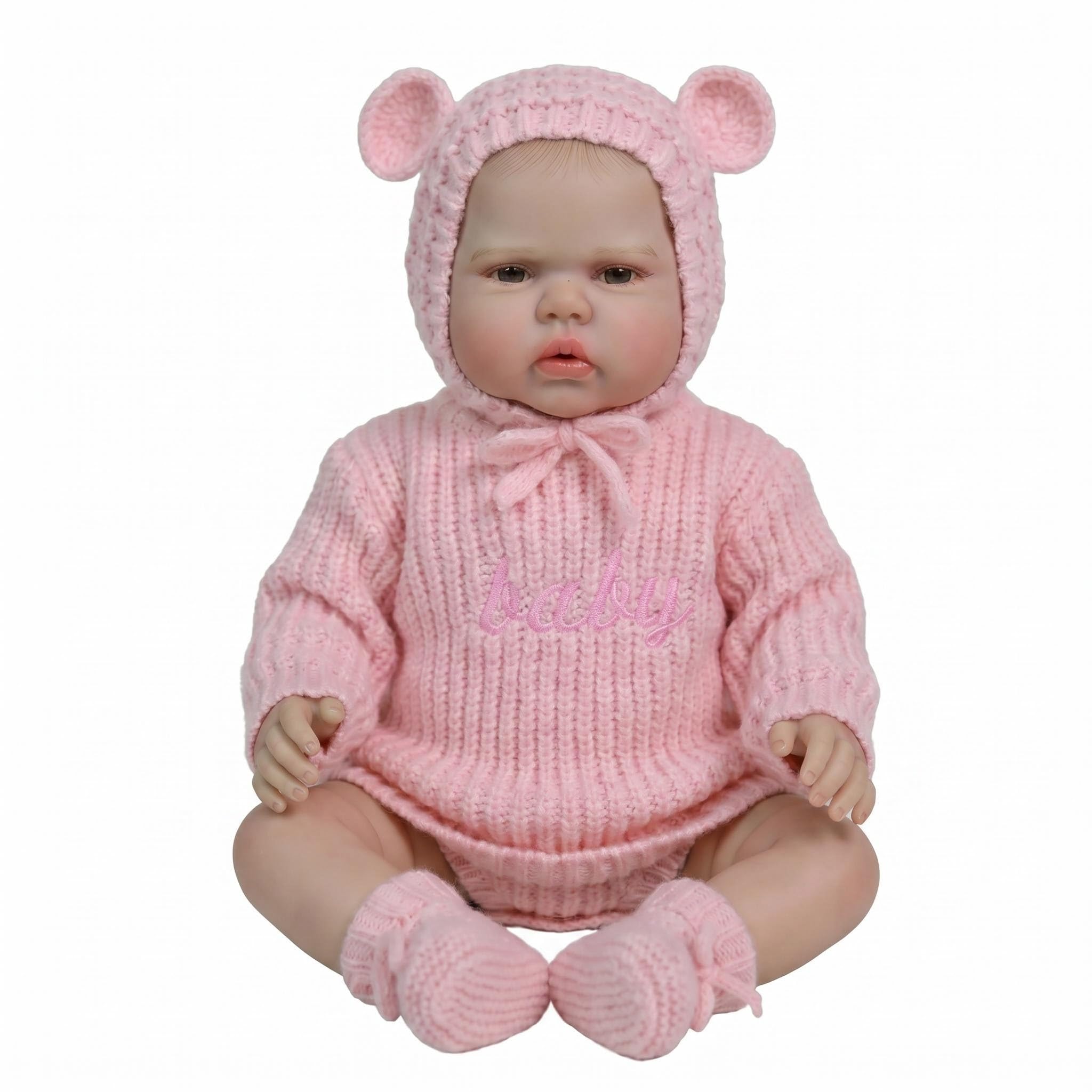 48cm Lebensecht Mädchen Stoffkörper Neugeborenes Reborn Baby Puppe
