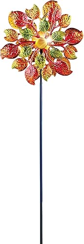 Collections Etc Estaca de jardín solar de otoño cinético viento Spinner