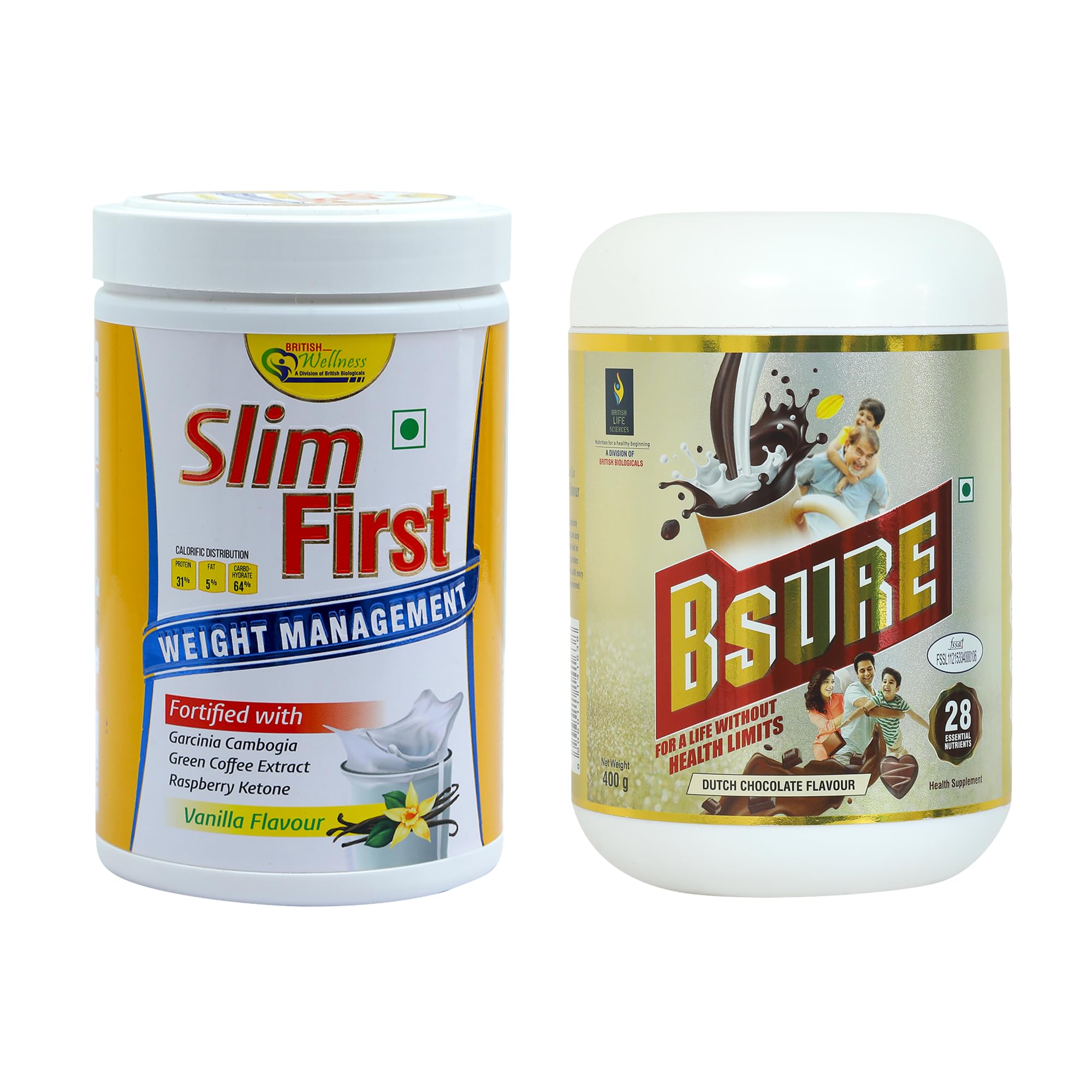 British Lifescience SlimFirst (Vanilla) & Bsure Sugar Chocolate Combo | Health Supplemment with Essential Nutrient|-image-14