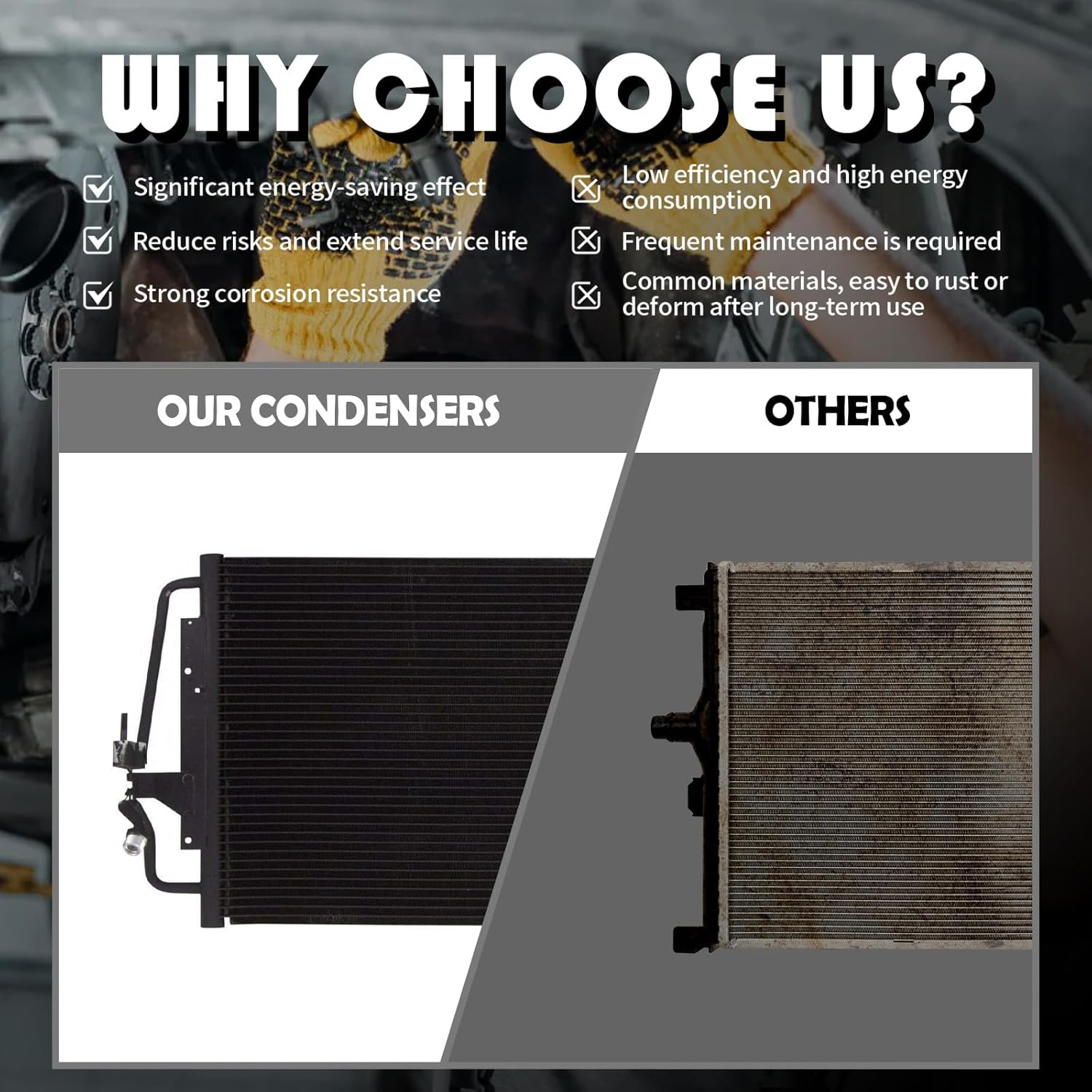 VibeUp 3296 Condenser Compatible With Toyota Tundra 2000-2005 3.4L 4.0L V6 4.7L V8 | Replaces 884600C050 3030190 884600C010 884600C020 P402526