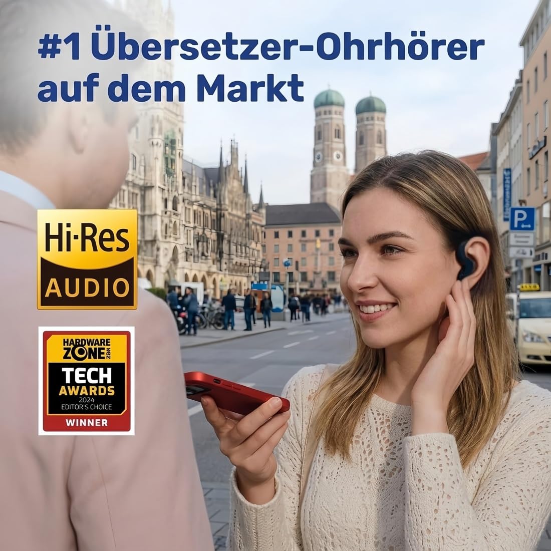 Sonabuds Ki Übersetzer Kopfhörer 2026, Tragbar Übersetzungskopfhörer 144 Sprachen, Echtzeit Übersetzung für Reisen, Business, Anrufmodus & Musik (Schwarz)