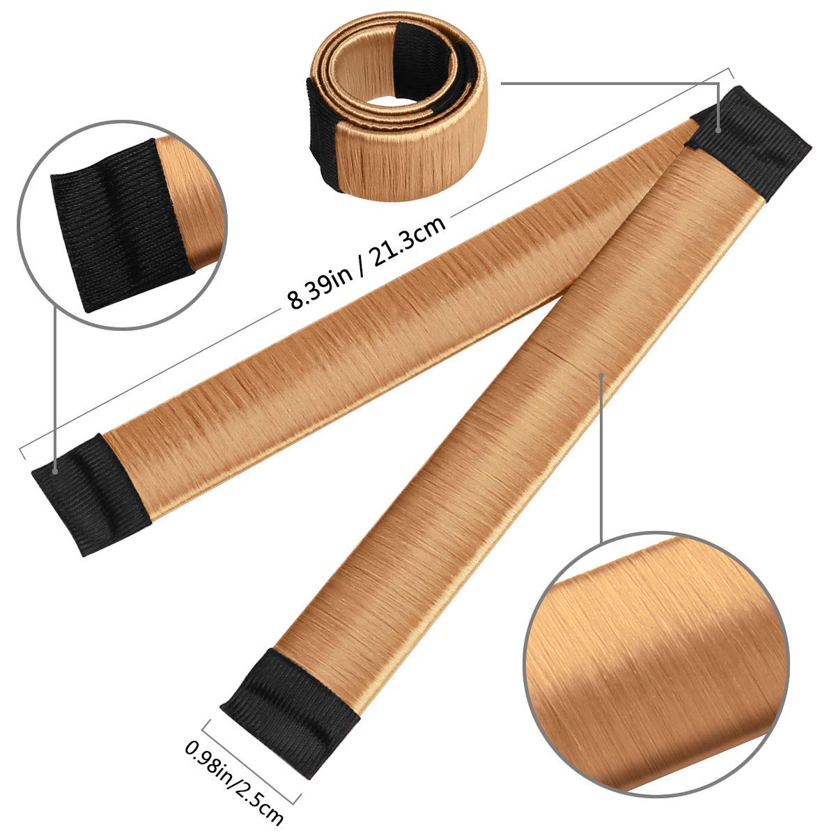 Chignon Facile per Capelli, Chignon Shaper Set, Chignon Ciambella Donne Capelli, 6 Pezzi (Biondo, Caffè)