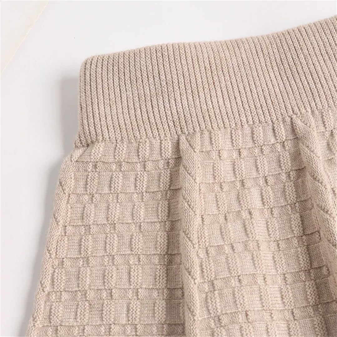 Yeuyyben Donne di autunno Gonna Pieghettata Tinta unita Vita Alta Maglia Gonna Donna Moda Una Linea Mini Gonne Corte