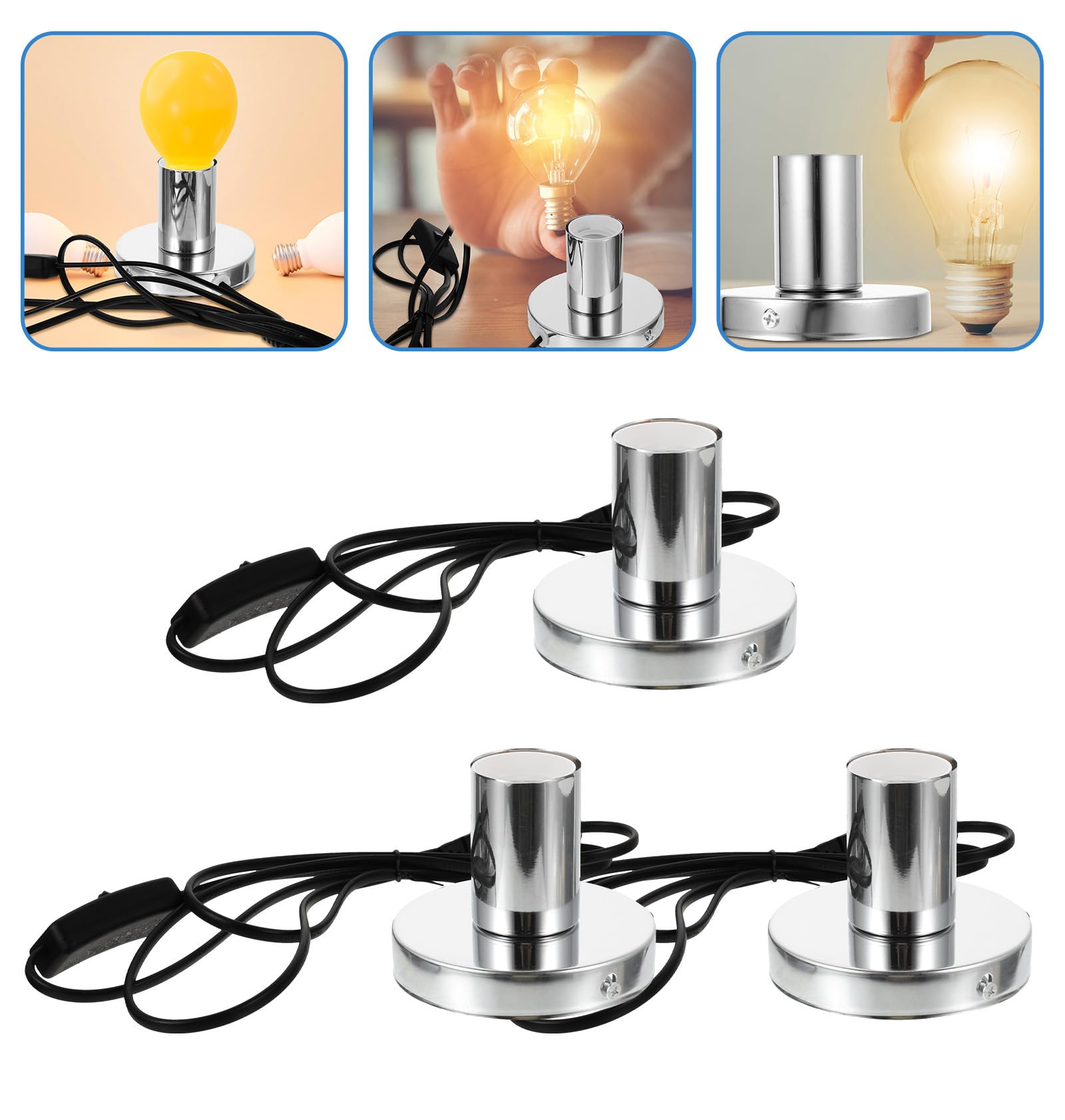 Douille E27 pour Lampe de Table Ac220v, Lot de 3, Base Antidérapante