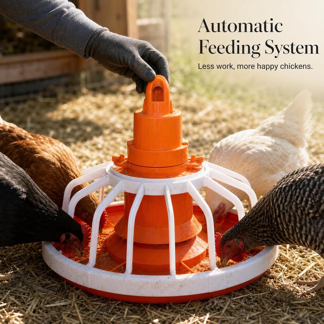 Hailong Ming Mangiatoia Automatica per e Galline, di Alimentazione in Metallo e Plastica, mangiatoia per