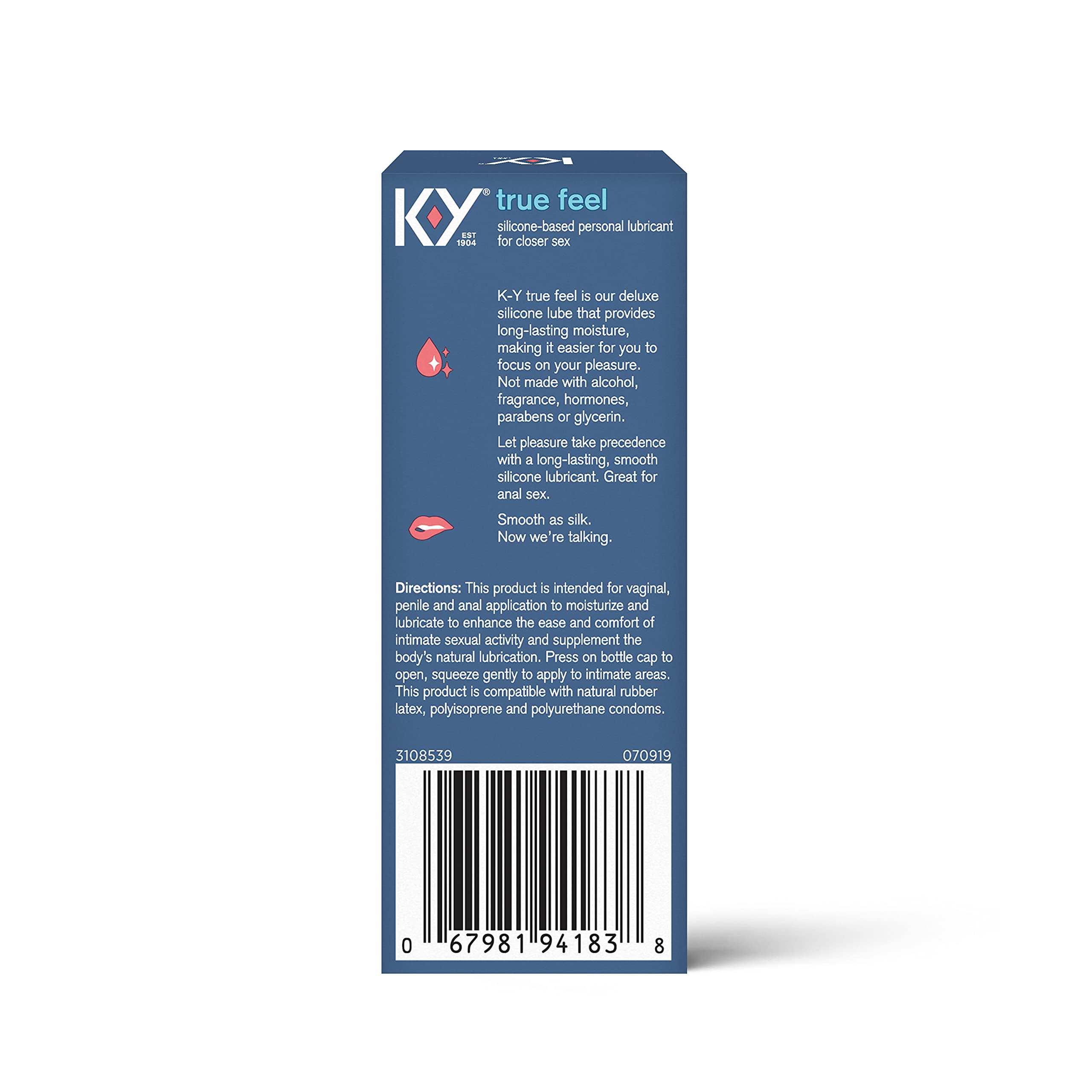Amazon.com: K-Y True Feel Lube, Personal Lubricant, Silicone-Based Formula,  Safe to Use with Condoms, for Men, Women and Couples, 1.5 FL OZ (Pack of 2)  : Health & Household