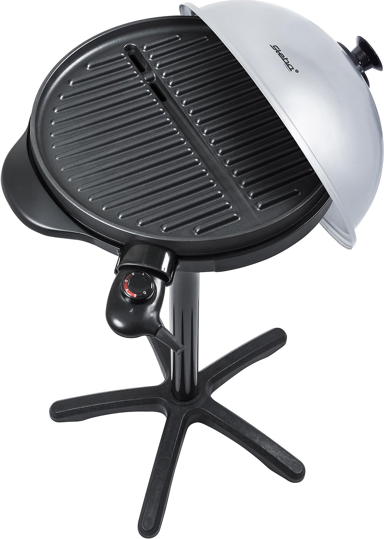 Steba VG 250, Negro, Gris, 1800 W, 5000 g, 1000 x 550 x 430 mm - Parrilla | Tapa, baja grasa, regulación de temperatura continua, fácil limpieza