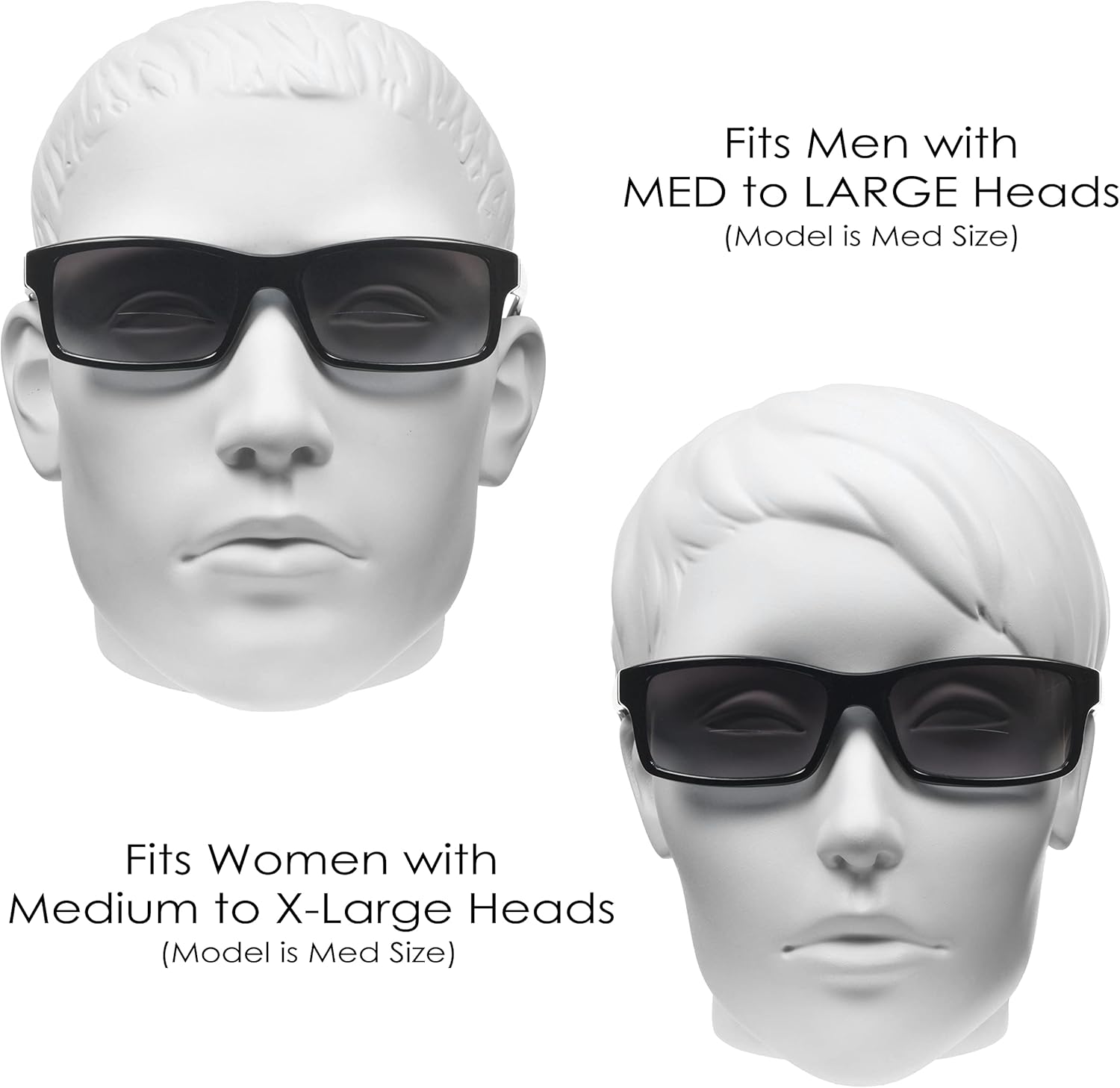 Miniatura 3 de proSPORT Lectores de lentes de sol de lectura bifocal tintados para hombres y mujeres marco rectangular ahumado o marrón