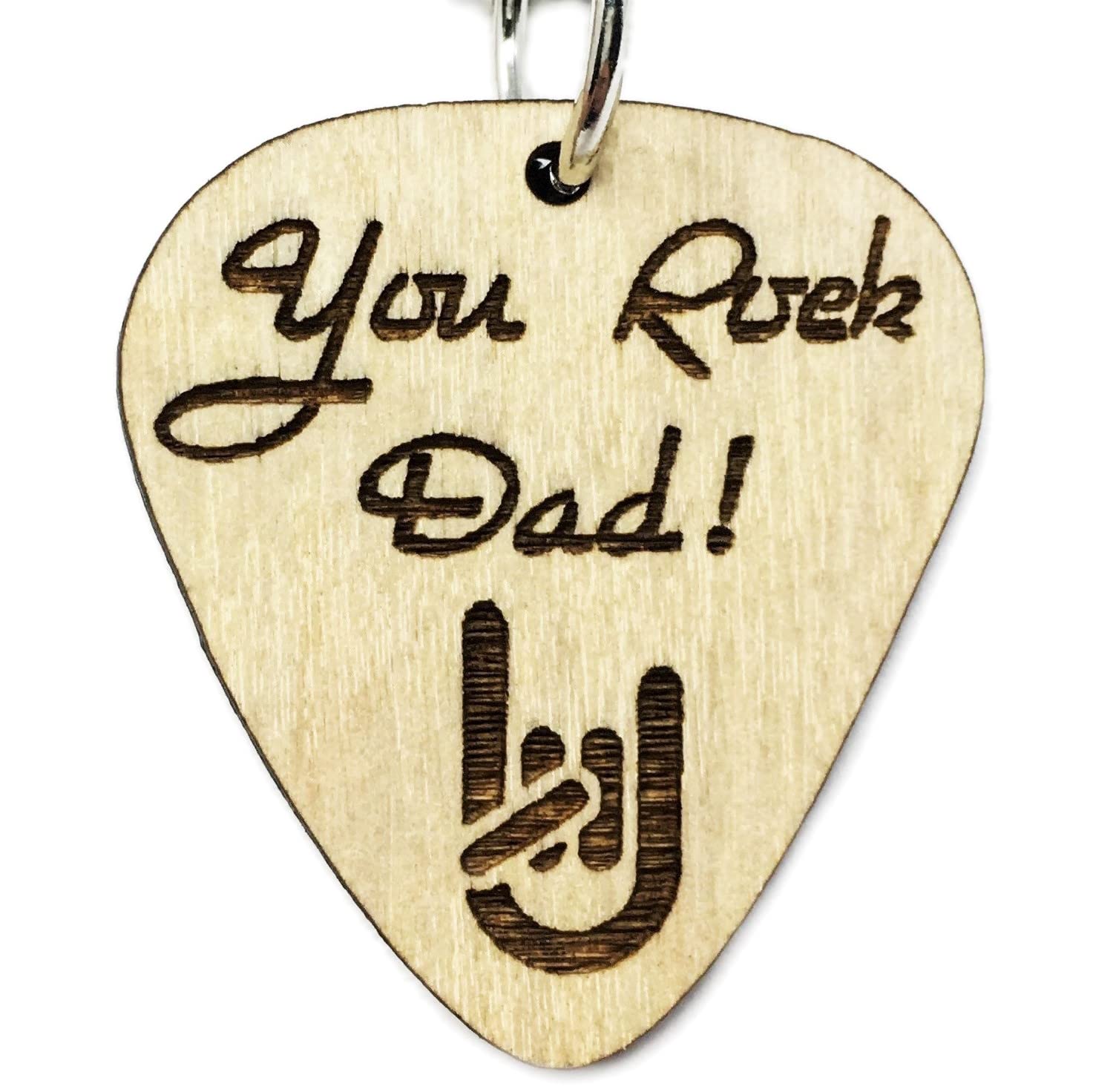 You Rock Dad Guitar Pick Keychain Father's Day Gift | Cute Last-Minute Small Gift for Dad Key-Ring