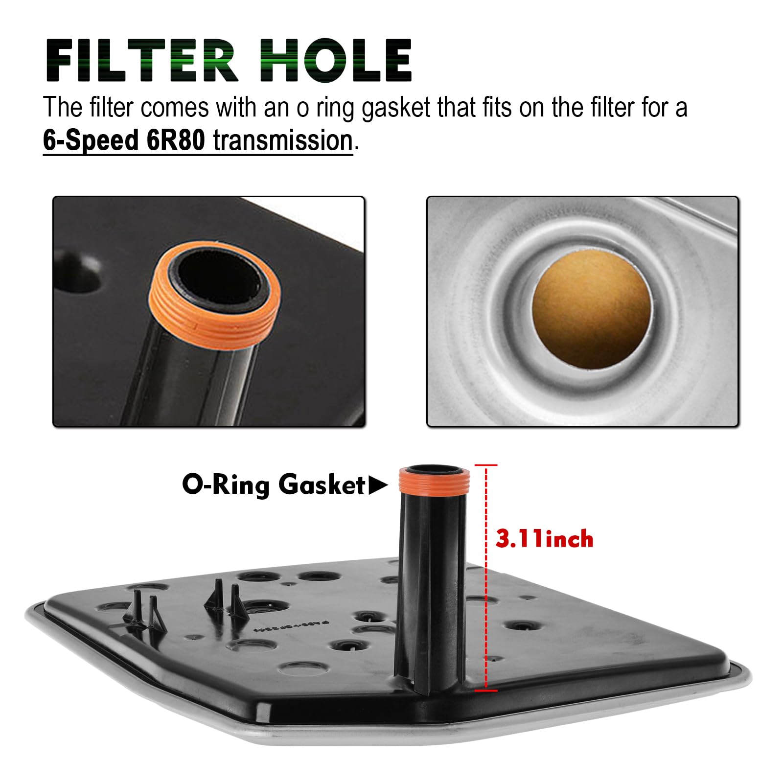 6R80 BL3Z7A098A Filtro di trasmissione automatica con kit di guarnizioni di ricambio FT-188 compatibile con 3.5L 5.0L 6.2L 6.7L Ford F-150 F-250 Expedition Mustang Navigator 2.3L 3.7L 5.0L BL3Z-7A098