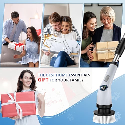 Miniatura 6 de Limpiador eléctrico giratorio con batería mejorada con tiempo de funcionamiento extra largo, limpiador de energía impermeable IPX7 con 7 cabezales