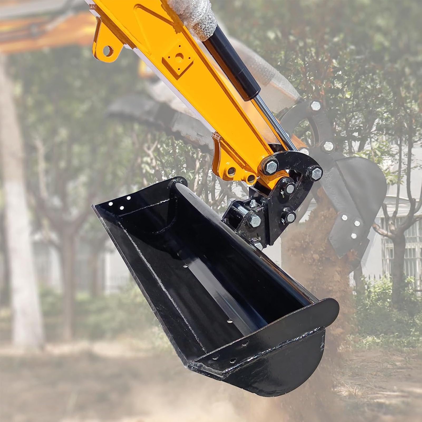 Mini Baggerlöffel, 100cm Baggerschaufel, Minibagger Anbaugeräte für Minibagger 800-1800 kg, Baggerschaufel mit Stiftschaft, Für Sandverladung, Grabenreinigung, Erdverladung