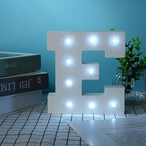 Ulalaza Letrero de madera con luces LED para manualidades, 2 pilas AAA, para decoración de boda Ulalaza Letrero de madera con luces LED para manualidades, 2 pilas AAA, para decoración de boda