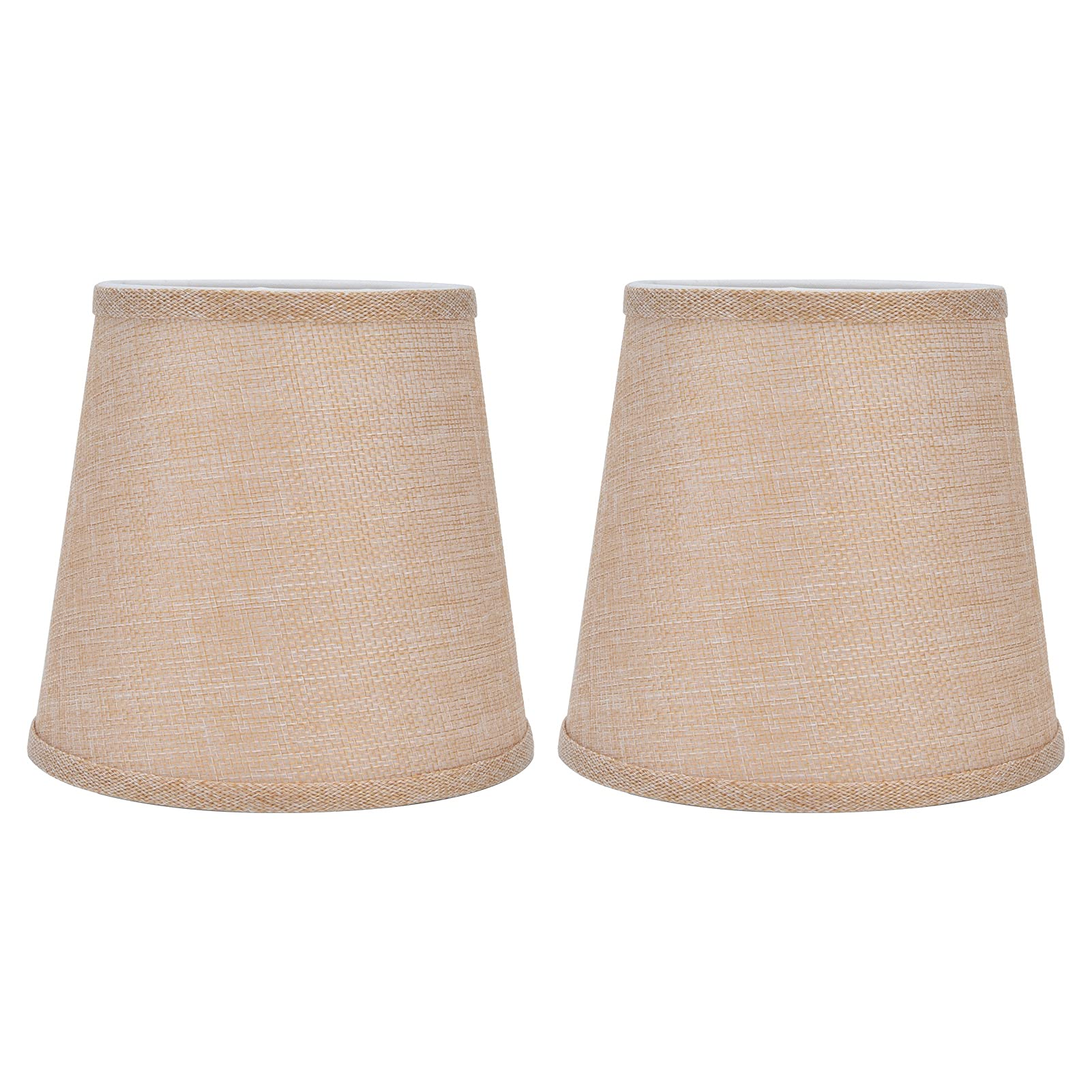 Mumisuto Linen Lamp Shade Modern Lampshade For Table Lamps 2Pcs E14 Tapered Drum Light Shade Home European Style Lamp Shades For Table Lamps Bedroom, Floor Lamps Chandelier