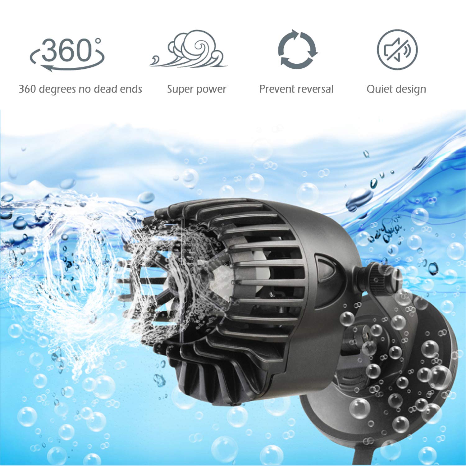 BPS Pompa di flusso dell'acquario 10000L/H Wave Maker Pompa Circolazione Onda 15W QL-300M per Acquari d'acqua dolce e salata BPS-6095