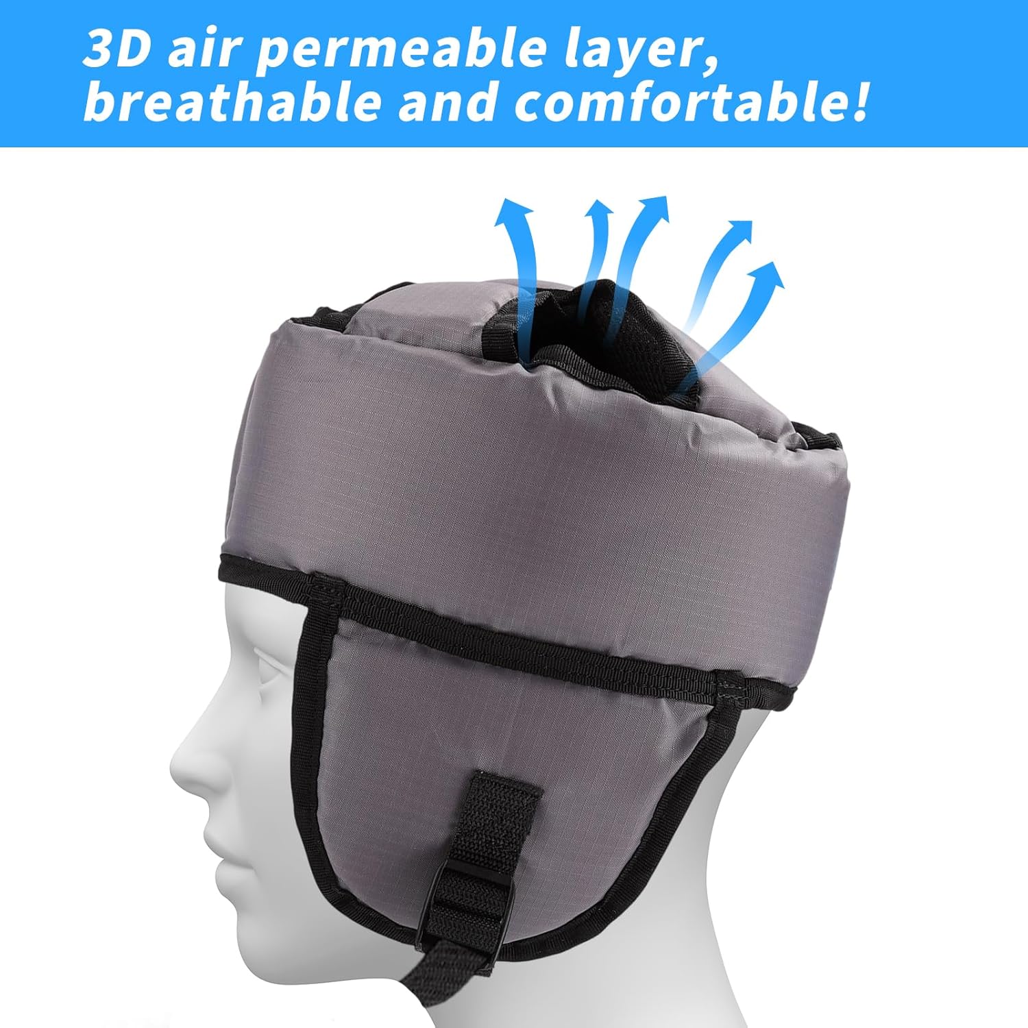 Soft Elderly Helmet,Fall Resistant Hat,Safety Helmets for Adults,Elderly Protective Safety Hat Cap Breathable Bump Cap for Indoor Outdoor Use Grey