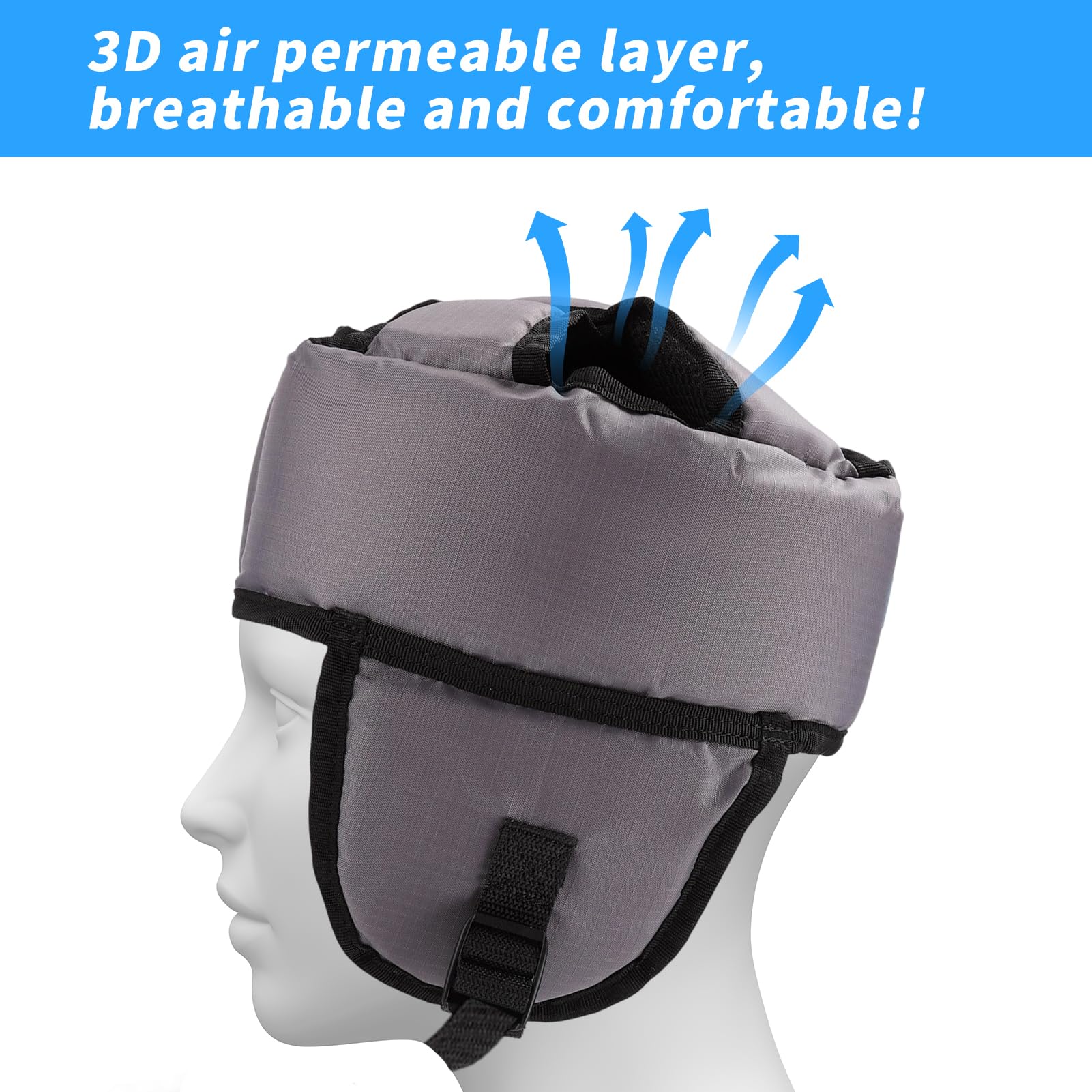 Elderly Safety Helmet Thick Soft Adjustable Cap Anti-Collision Head Protection Elastic Cotton Hat for Older Seniors - Image 3