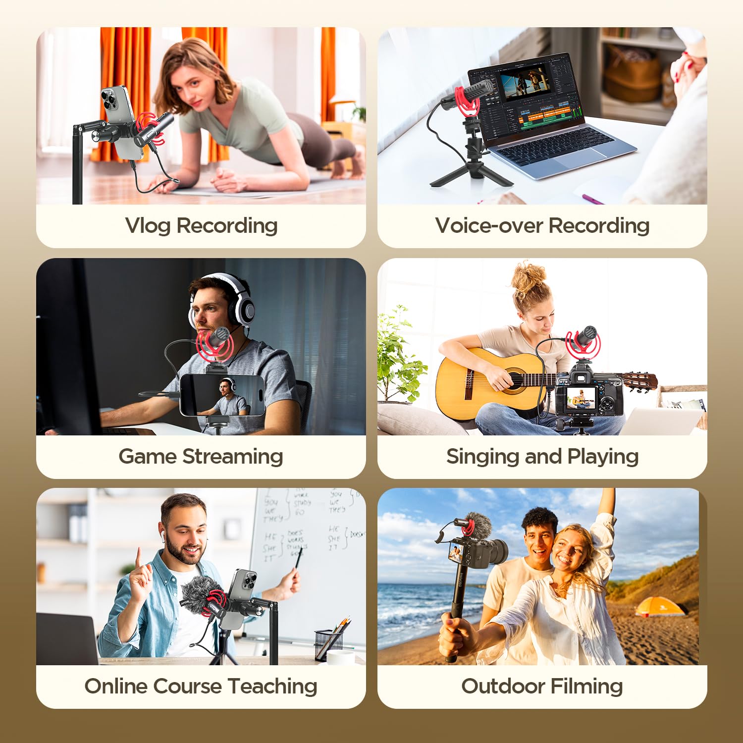 BOYA by-MM1 AI - Microfono direzionale per iPhone 15/16/17, Android, fotocamere DSLR, videocamere, cancellazione del rumore, durata della batteria 30 ore, microfono video per vlog, podcast, streaming