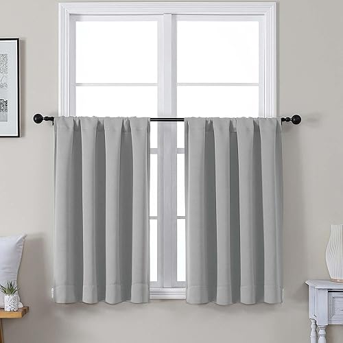 Miniatura 121 de Gwine - Cortinas opacas negras para dormitorio de 84 pulgadas de largo, juego de 2 paneles, cortinas sólidas reductoras de ruido con aislamiento