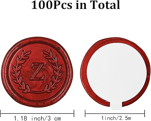 Miniatura 2 de 100 calcomanías adhesivas de cera con letra Z, hechas a mano, sin necesidad de sellar, rasgar y usar calcomanías de cera para invitaciones de boda,