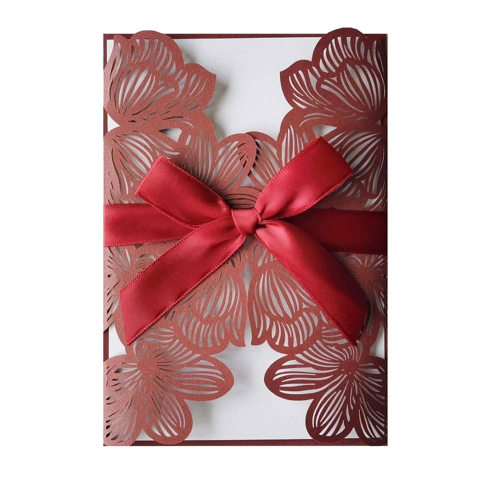 50sets Custom Laser Cut Wedding Invitations with Envelopes, Elegant Invite Cards for Marriage Party Bridal Shower Engagement Invitaciones para fiesta(B)