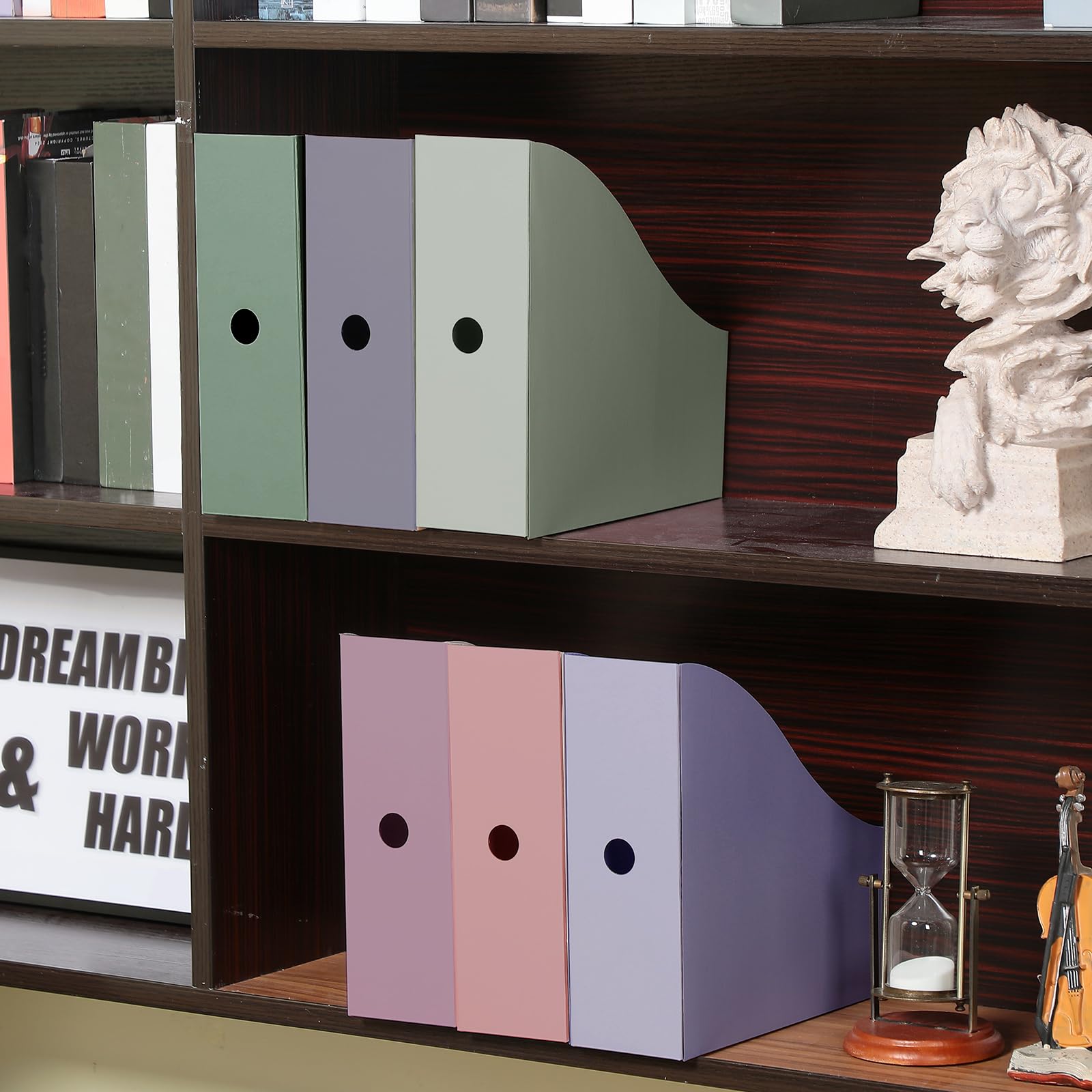 Storage File Boxes 5 Pcs Magazine Files Holder, Desktop File Organizer With Labels Magazine Holder