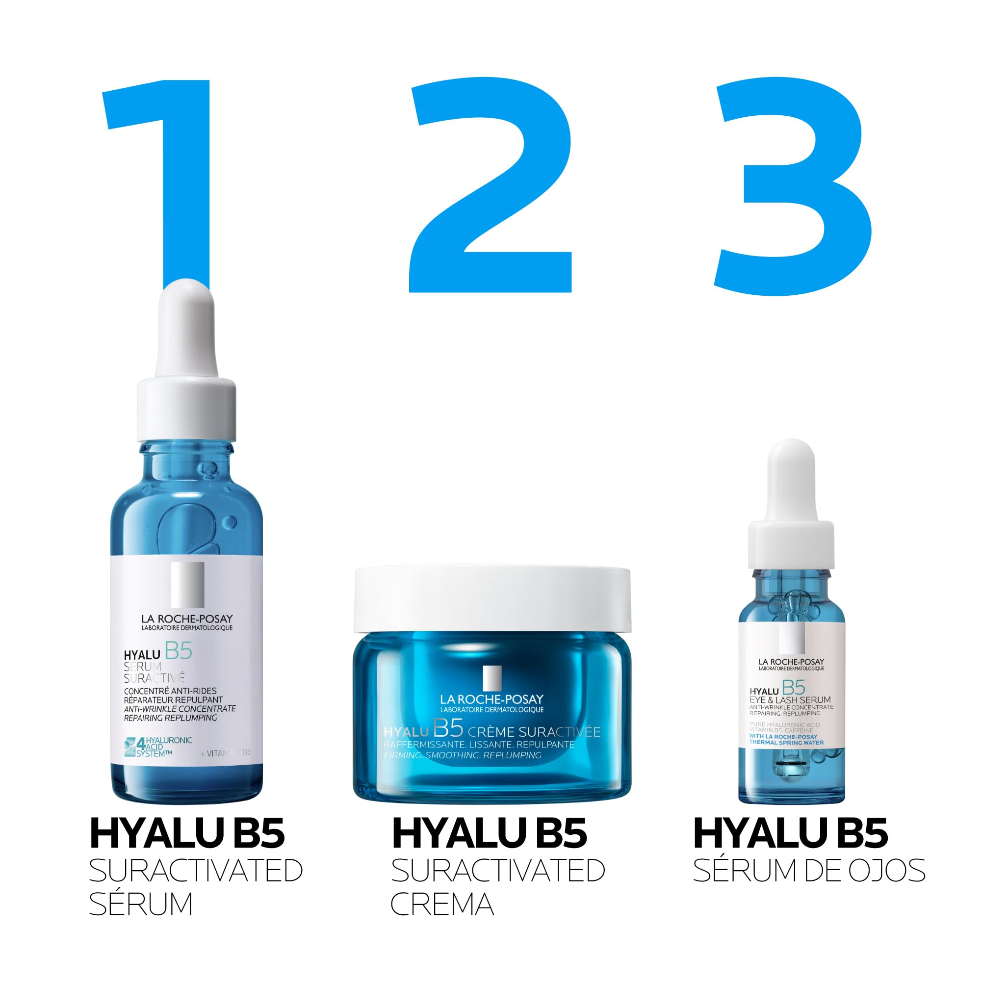 La Roche-Posay Hyalu B5 Suractivated, Sérum antiedad concentrado, Efecto Revitalizante, Repara y Rellena en 1h, 4 Tipos de Ácido Hialurónico, Vitamina B5 y derivado de Centella Asiática, 30 ml