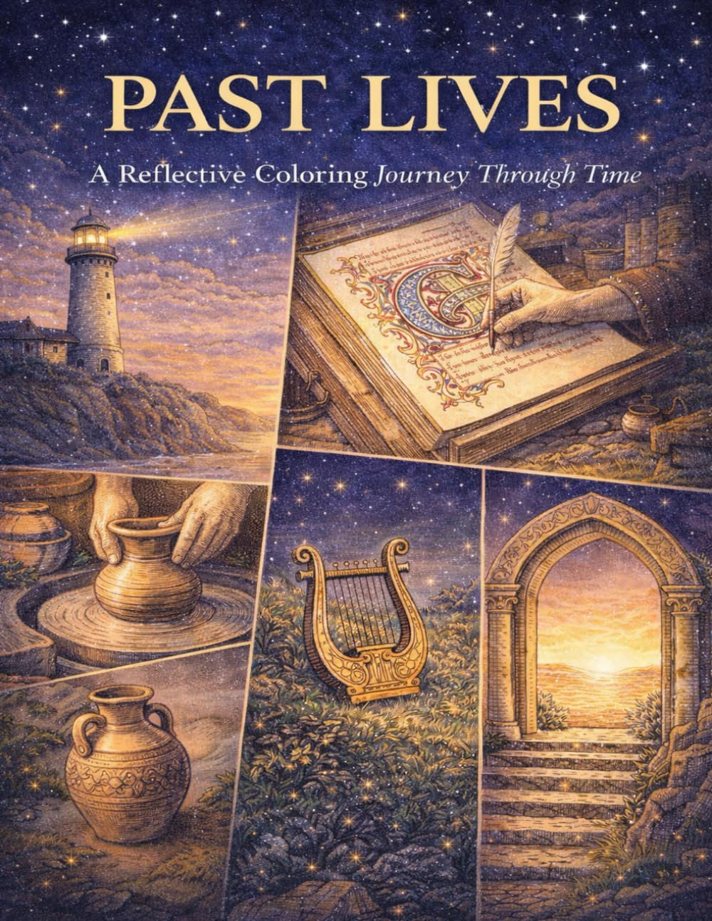 Past Lives: A Reflective Coloring Journey Through Time
