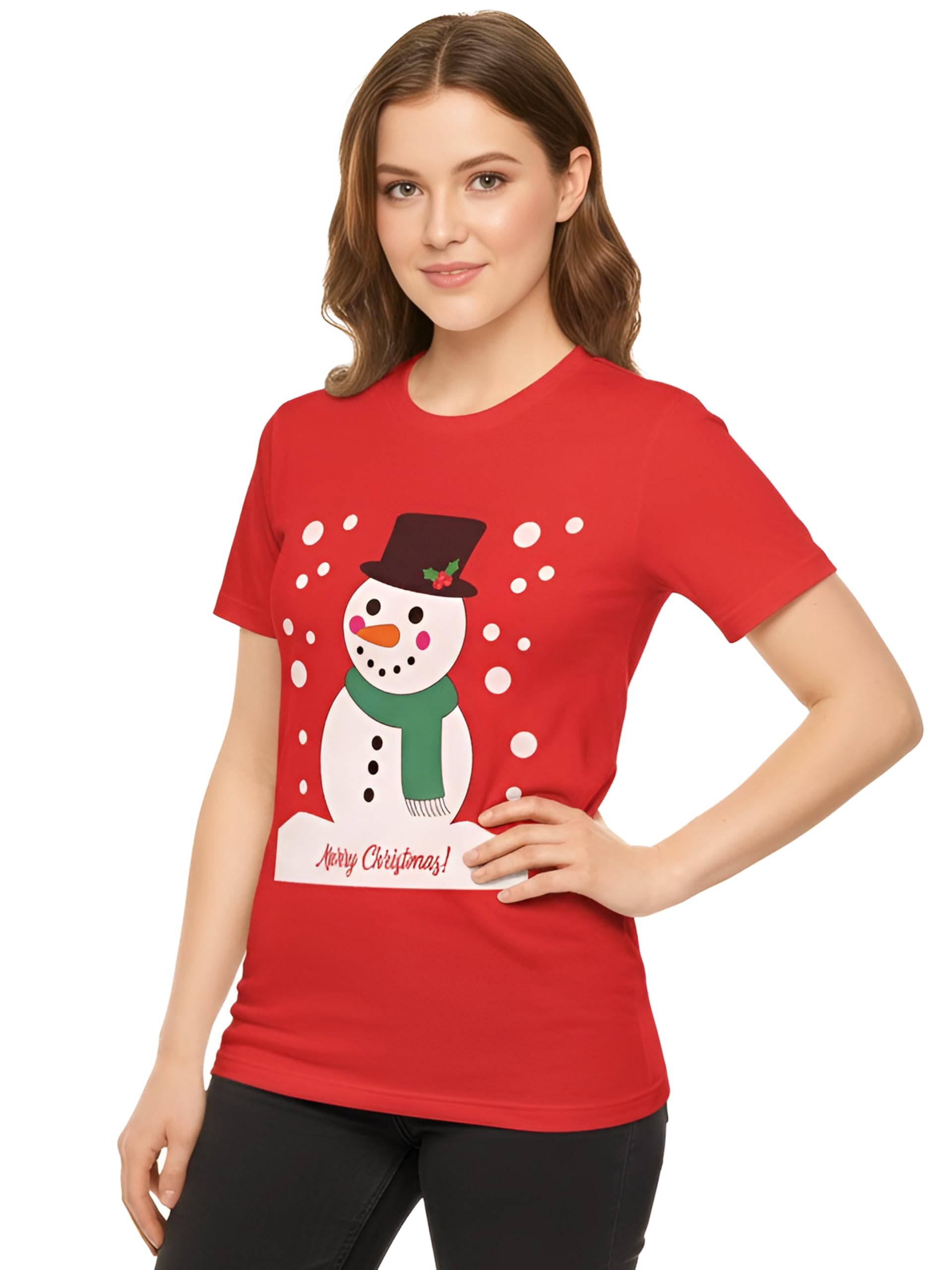 Love My Fashions Christmas Tshirts for Womens Xmas Party Shirts Festival Tshirts Snowmen Santa Fun Reindeer Jumpers
