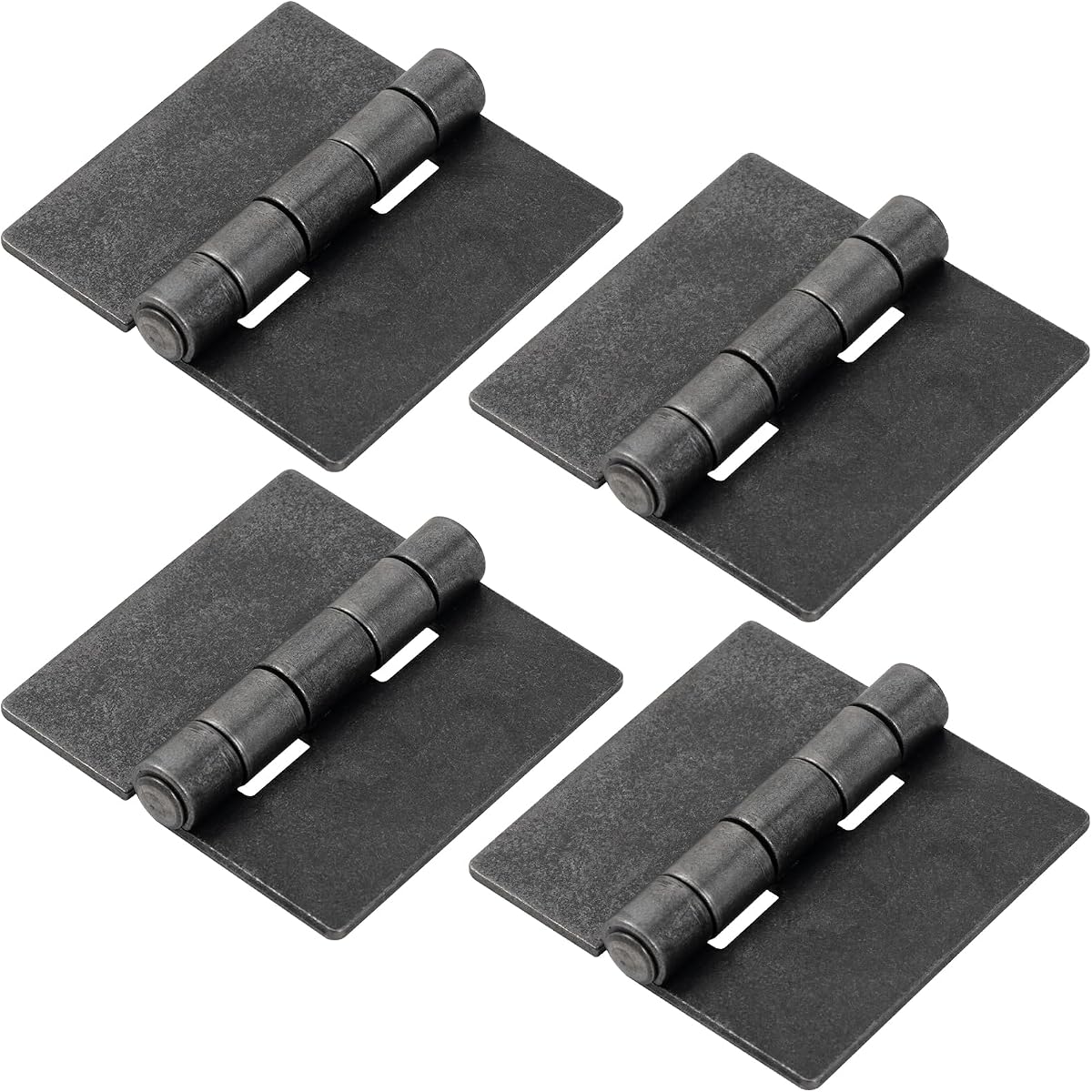Weld on Hinges 3 Inch, Heavy Duty Weldable Hinges, Carbon Steel Weld on Butt Hinge for Farm Gates, Metal Doors, Fences and Welding Projects, 4 Pack