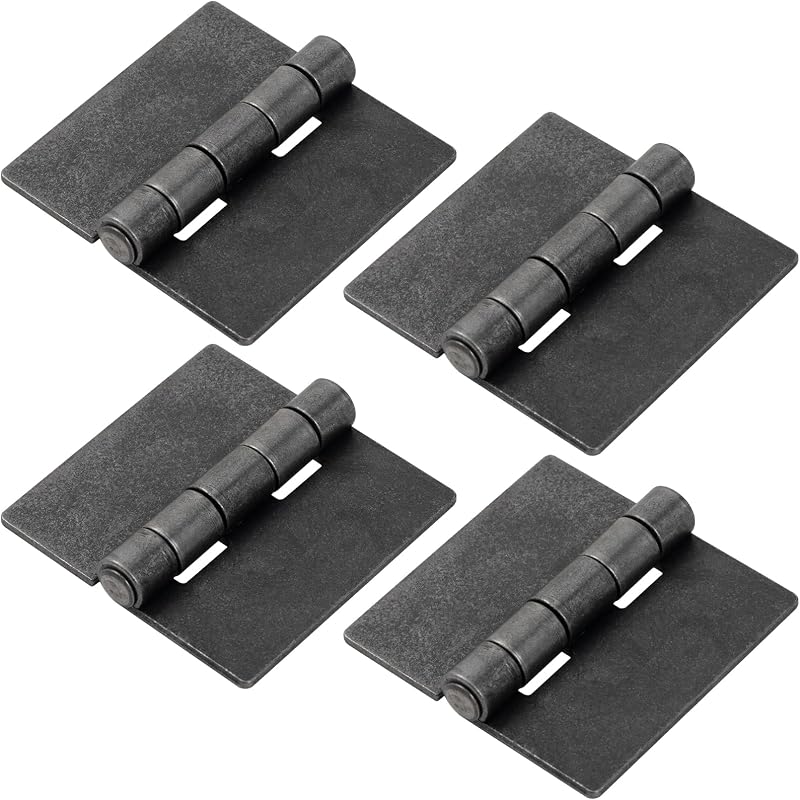 Weld on Hinges 3 Inch, Heavy Duty Weldable Hinges, Carbon Steel Weld on Butt Hinge for Farm Gates, Metal Doors, Fences and Welding Projects, 4 Pack