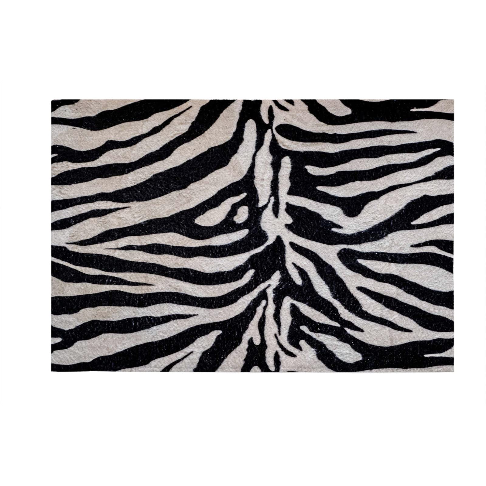 Rose Ivory Zebra Faux Hide Rug