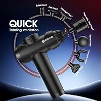 Vista 6 de AERLANG Pistola de masaje con calor y frío, pistola de masaje de tejido profundo, masajeador de espalda y cuello para aliviar el dolor, masajeador