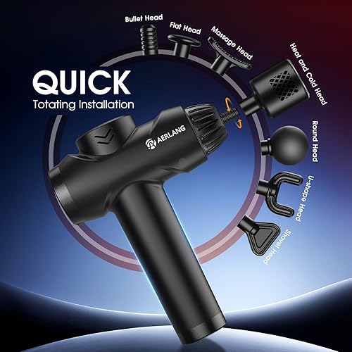 Miniatura 6 de AERLANG Pistola de masaje con calor y frío, pistola de masaje de tejido profundo, masajeador de espalda y cuello para aliviar el dolor, masajeador