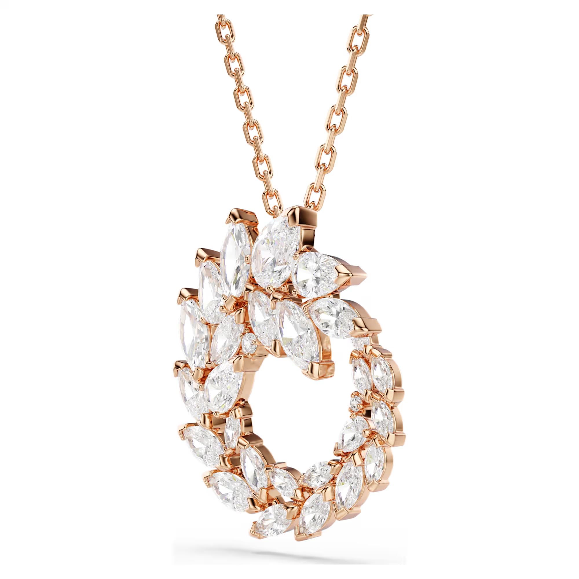 Swarovski Pendentif Mesmera, coupe marquise, blanc, finition or rose 18 carats