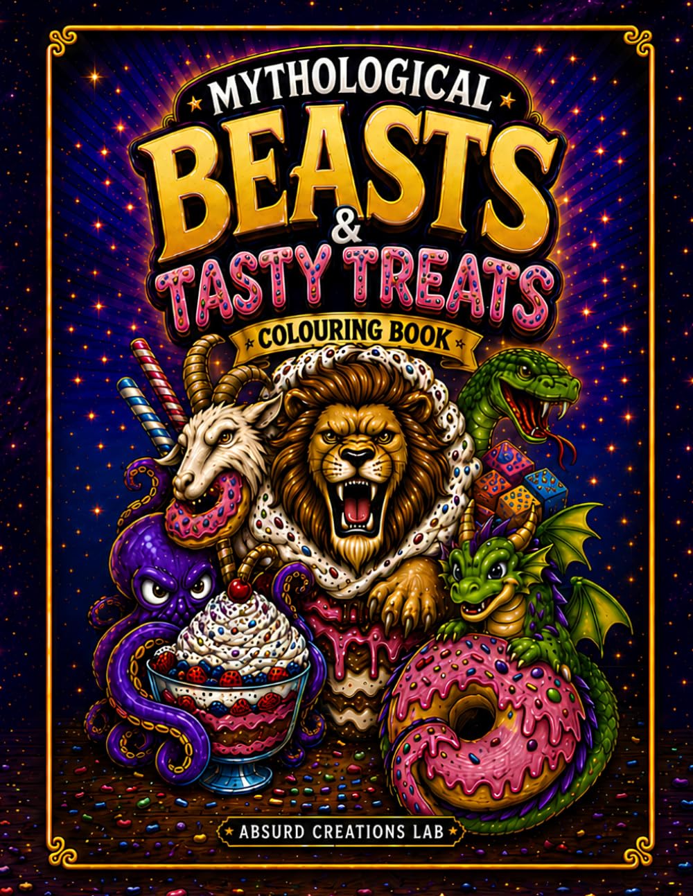 Mythological Beasts & Tasty Treats Coloring Book