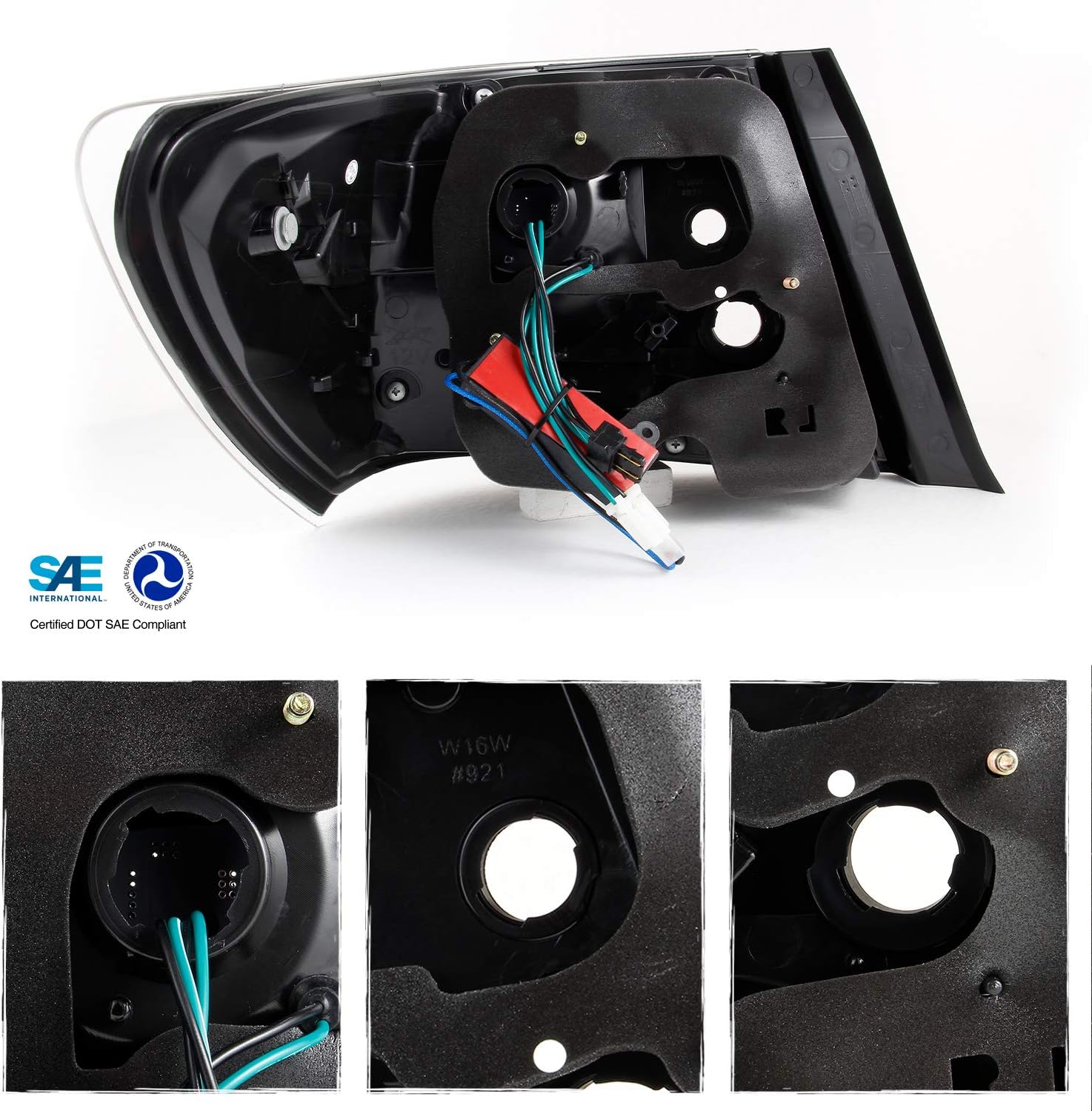 AKKON - [2019 Upgrade LED For 08-11 Subaru Impreza/WRX Taillights With Red Bar Housing - Red Chrome